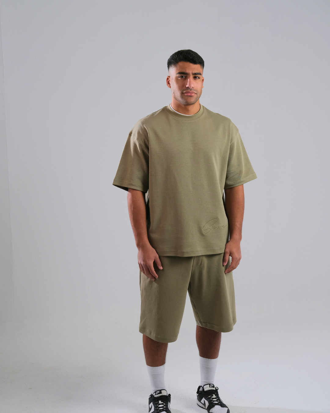 oversized Fit Tee And Short 98 OLIVE