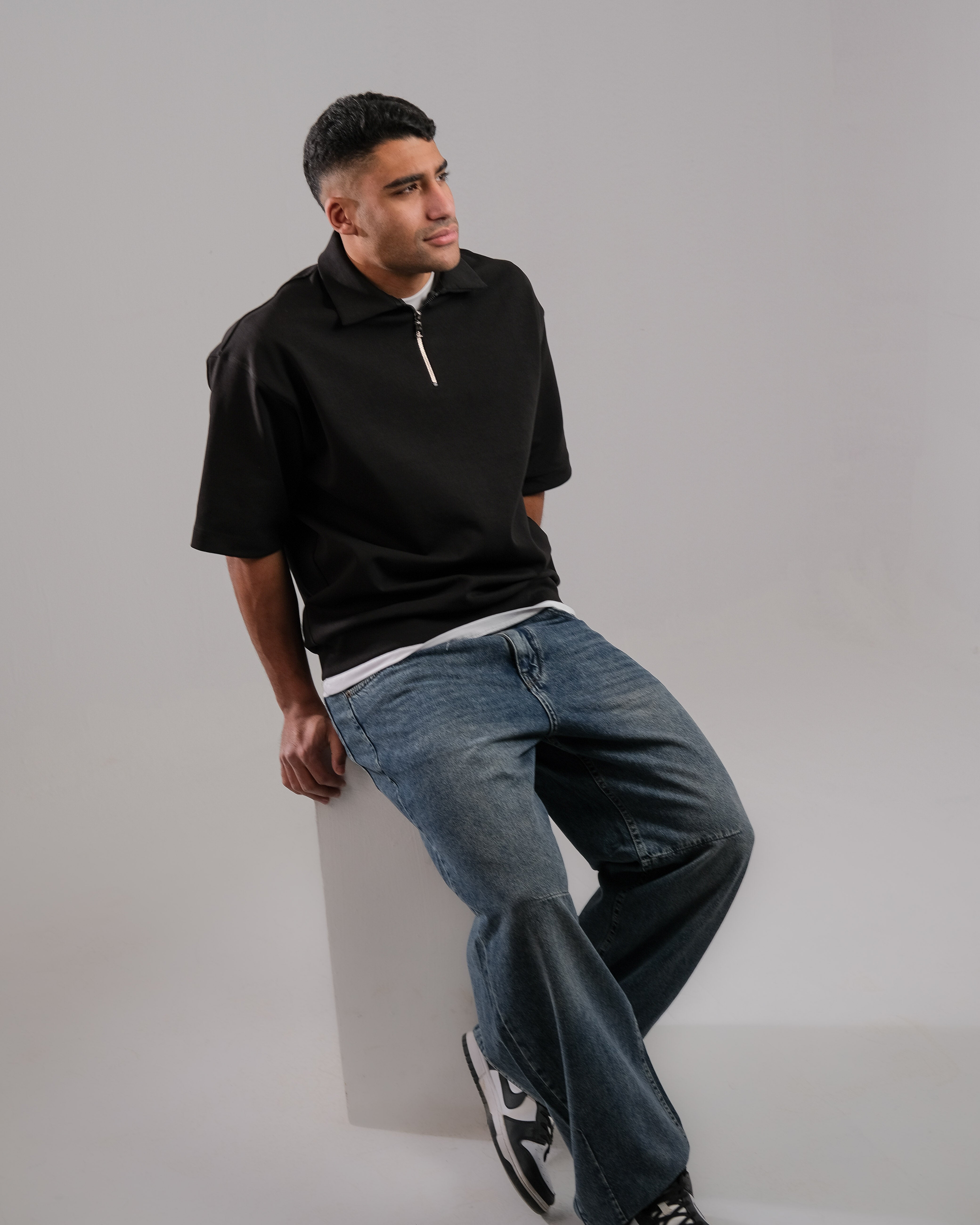 Basic Half Zipper T-Shirt