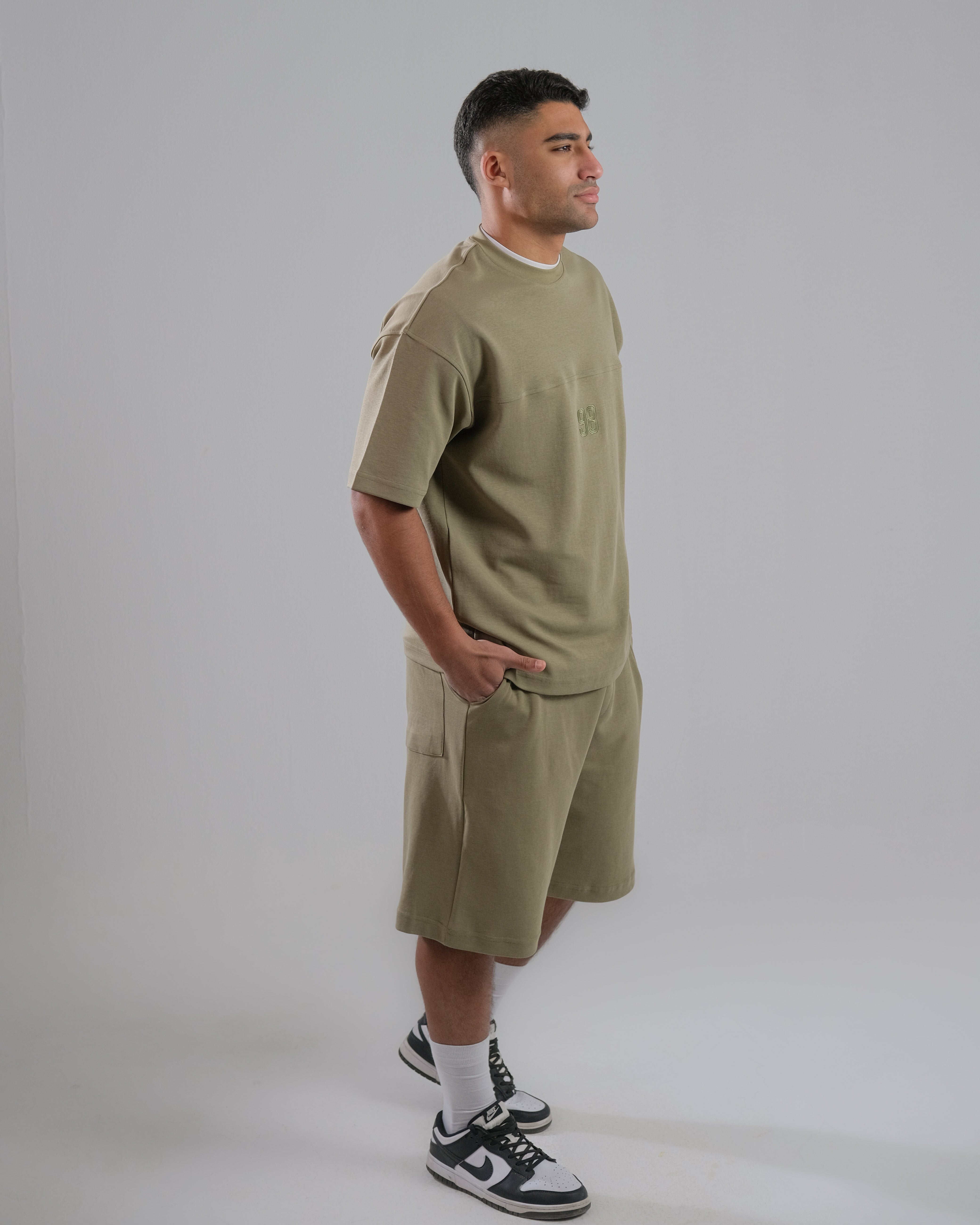 oversized Fit Tee And Short 98 OLIVE